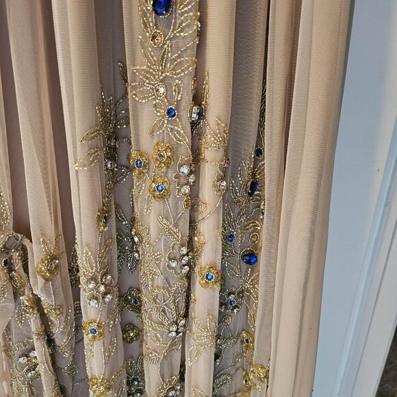 MacDuggal High Neck Floral Embellished Trapeze Gown (Size 8) - Picture 3 of 4